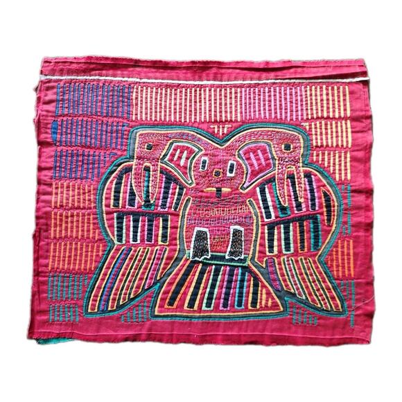 Other - Vintage kuna panama mola applique embroidery needlework panel 17.5 × 15 In